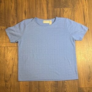 Alfred Dunner Sky Blue Textured Blouse